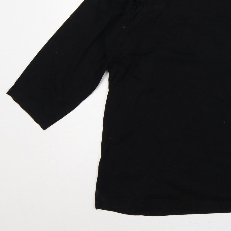 Additional view of Capsule Women Black, size 26, Ruffle 3/4 Sleeve Jersey Blouse