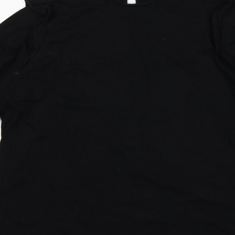 Additional view of Capsule Women Black, size 26, Ruffle 3/4 Sleeve Jersey Blouse