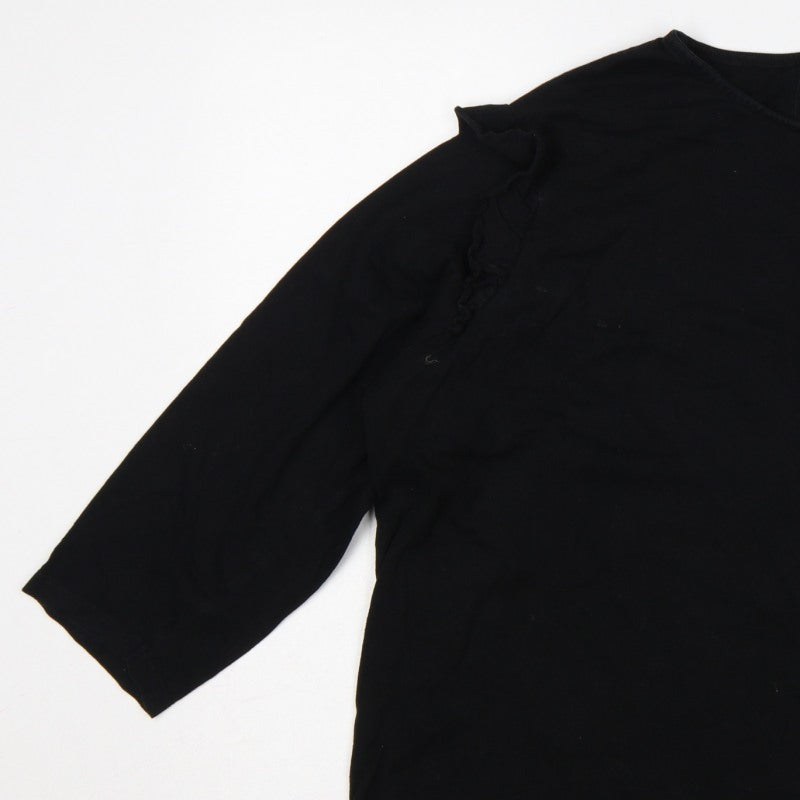 Additional view of Capsule Women Black, size 26, Ruffle 3/4 Sleeve Jersey Blouse