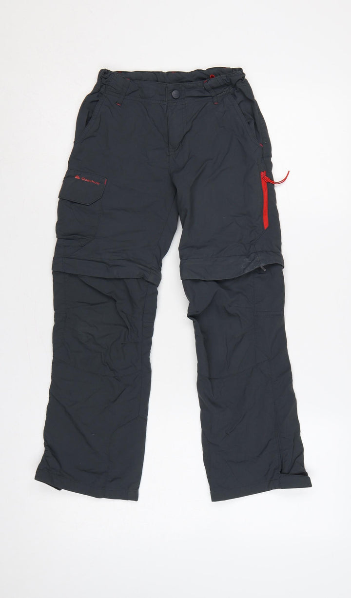 Quechua Boys Blue 10 Years Convertible Cargo Hiking Trousers 26in