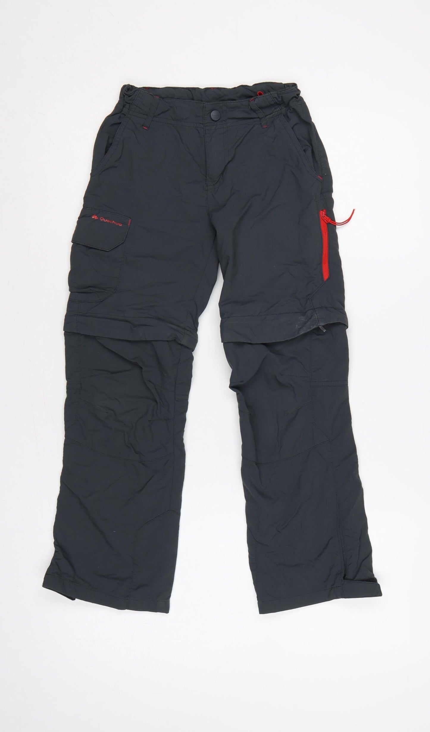 Quechua Boys Blue 10 Years Convertible Cargo Hiking Trousers 26in