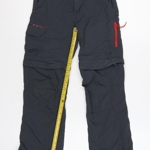 Quechua Boys Blue 10 Years Convertible Cargo Hiking Trousers 26in