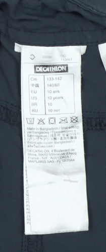 Quechua Boys Blue 10 Years Convertible Cargo Hiking Trousers 26in