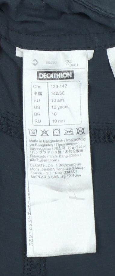Quechua Boys Blue 10 Years Convertible Cargo Hiking Trousers 26in