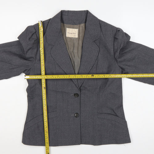 Carnegie Court Women’s Grey Pinstripe Wool Blazer UK 16 Tailored