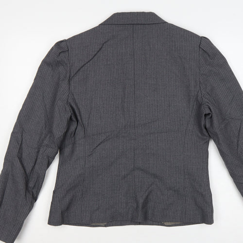 Carnegie Court Women’s Grey Pinstripe Wool Blazer UK 16 Tailored