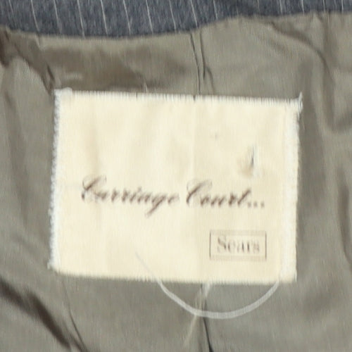 Carnegie Court Women’s Grey Pinstripe Wool Blazer UK 16 Tailored