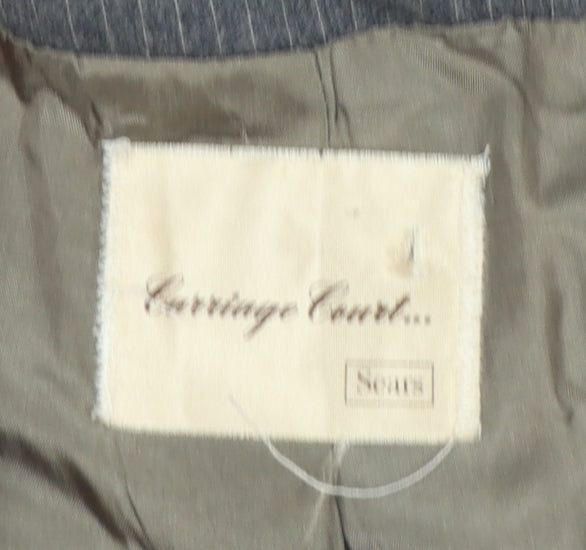 Carnegie Court Women’s Grey Pinstripe Wool Blazer UK 16 Tailored