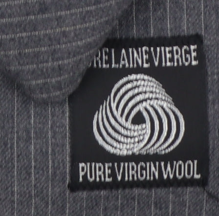 Carnegie Court Women’s Grey Pinstripe Wool Blazer UK 16 Tailored
