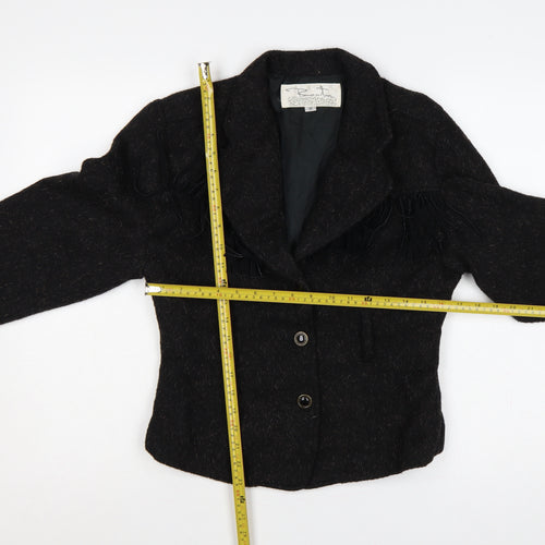 Koustom Women’s Black M Wool Blend Textured Single-Breasted Jacket