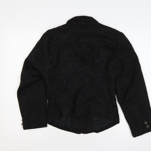 Koustom Women’s Black M Wool Blend Textured Single-Breasted Jacket