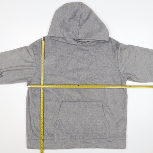 Zara Trafaluc Women Grey M Velour Hooded Pullover Hoodie