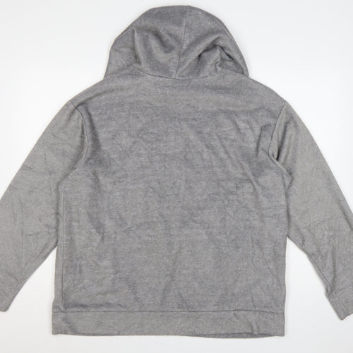 Zara Trafaluc Women Grey M Velour Hooded Pullover Hoodie