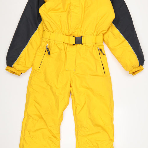 Quechua Boys Yellow 12 Years Ski Snowsuit Hooded Belted