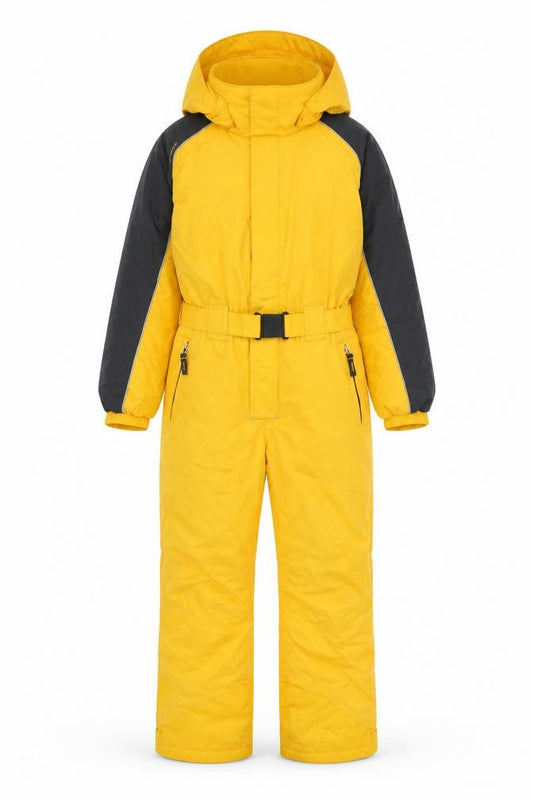 Quechua Boys Yellow 12 Years Ski Snowsuit Hooded Belted
