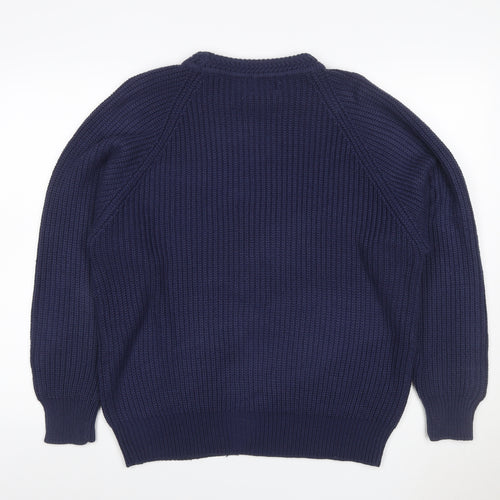 Lucky Brand Jeans Women’s Blue XL Roll Neck Chunky Knit Pullover Jumper