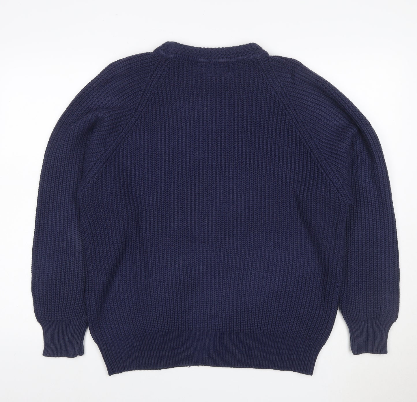 Lucky Brand Jeans Women’s Blue XL Roll Neck Chunky Knit Pullover Jumper