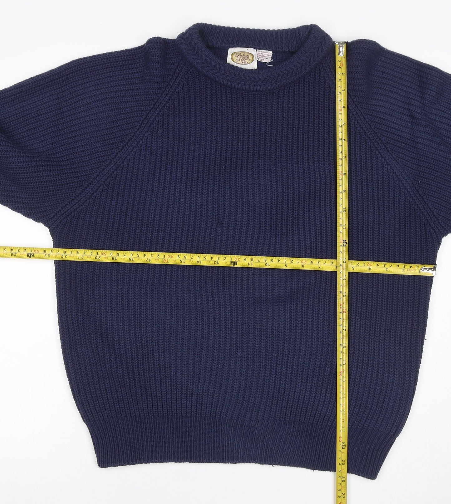 Lucky Brand Jeans Women’s Blue XL Roll Neck Chunky Knit Pullover Jumper