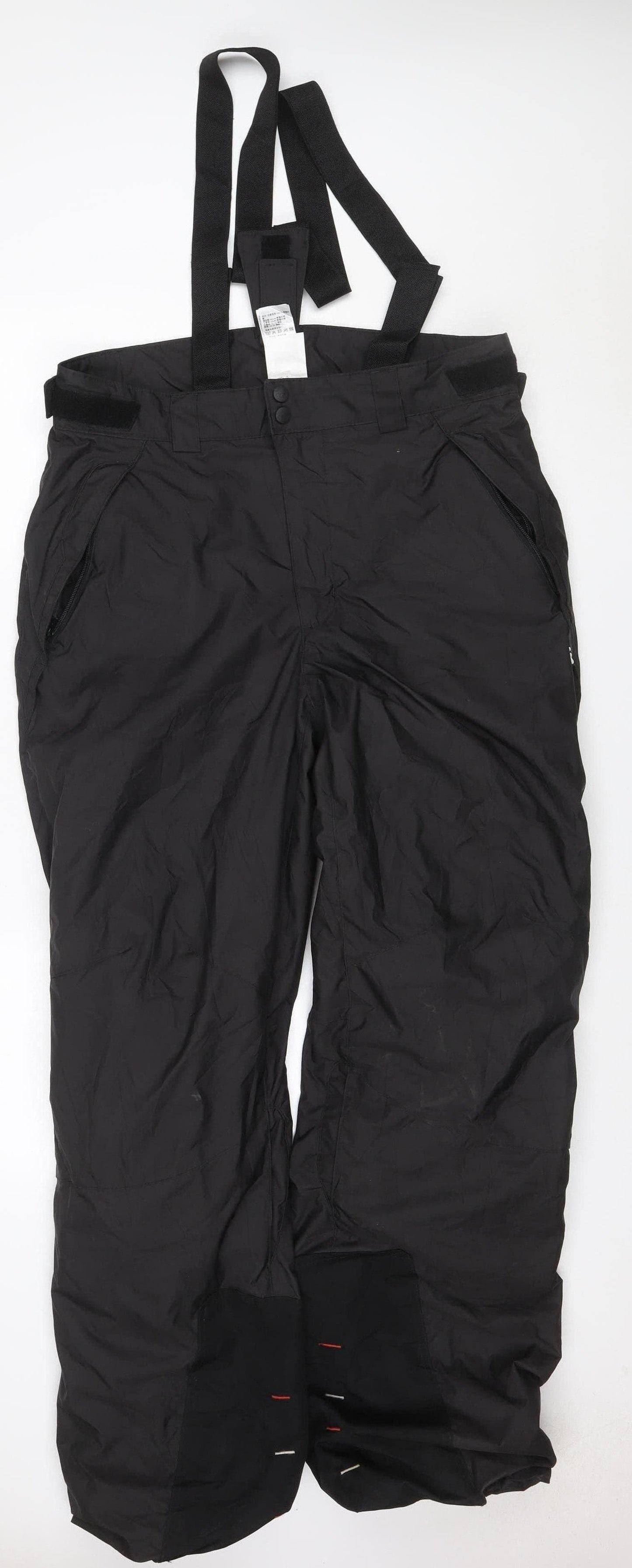 Wedze Men’s Black M Snow Ski Trousers Braces Insulated Waterproof
