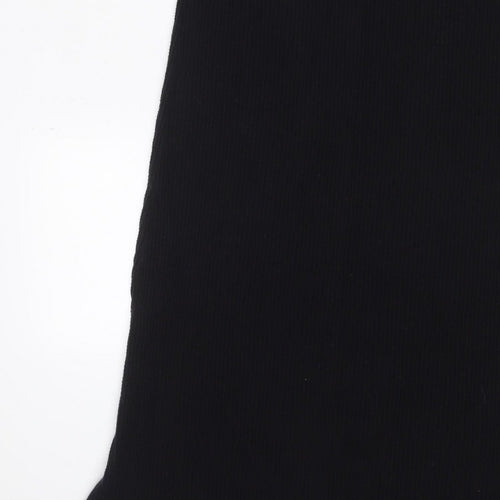 ASOS Women Black UK 10 Ribbed Knit Maxi Jumper Dress High Neck
