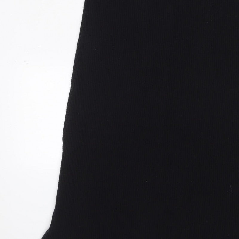 ASOS Women Black UK 10 Ribbed Knit Maxi Jumper Dress High Neck