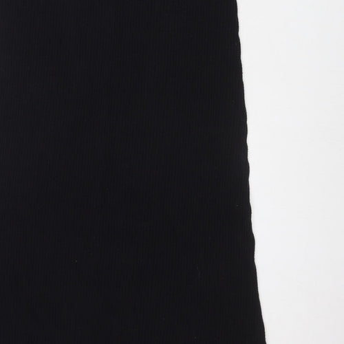 ASOS Women Black UK 10 Ribbed Knit Maxi Jumper Dress High Neck