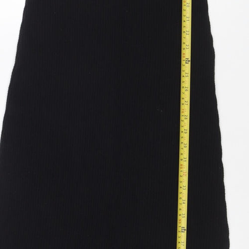ASOS Women Black UK 10 Ribbed Knit Maxi Jumper Dress High Neck
