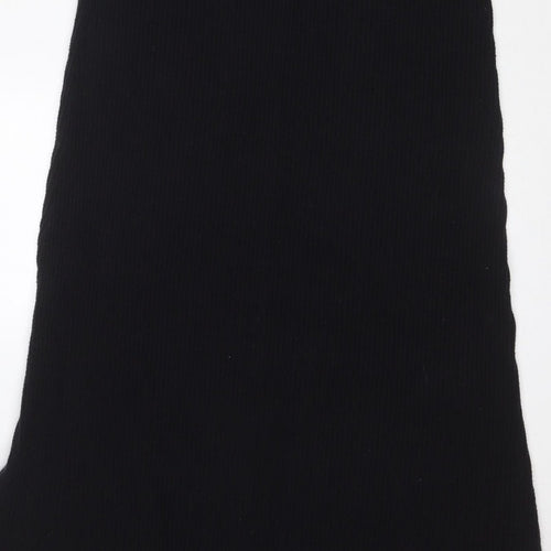ASOS Women Black UK 10 Ribbed Knit Maxi Jumper Dress High Neck