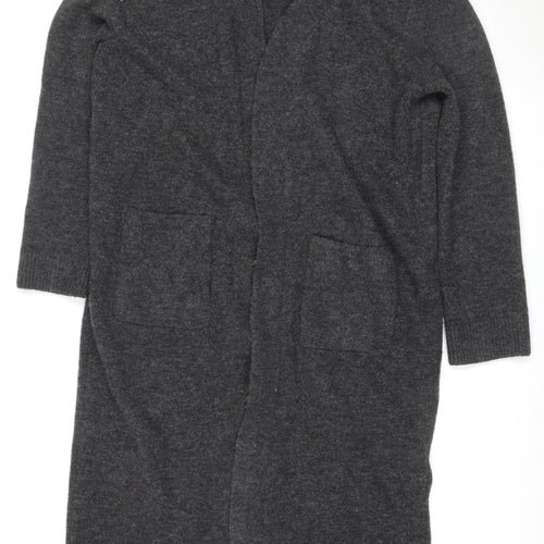 Zara Women Grey XL V-Neck Long Sleeve Knit Pullover Jumper