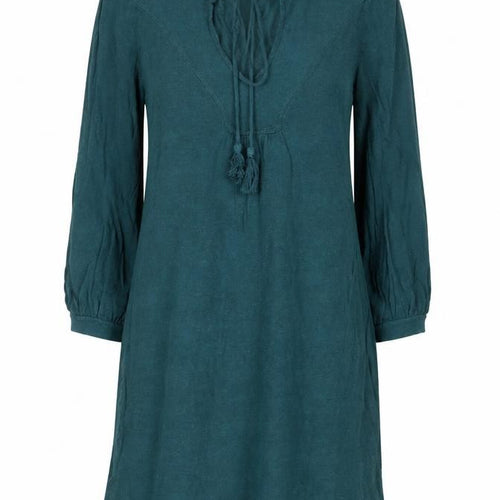 Topshop Women Green Size 6 Jumper Dress Long Puff Sleeve Tie Waist