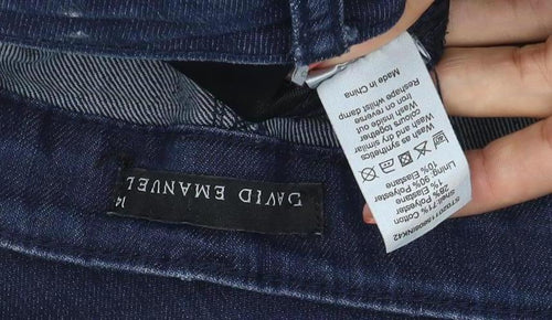 David Emanuel Women’s Blue Bootcut Stretch Jeans UK 14 Dark Wash