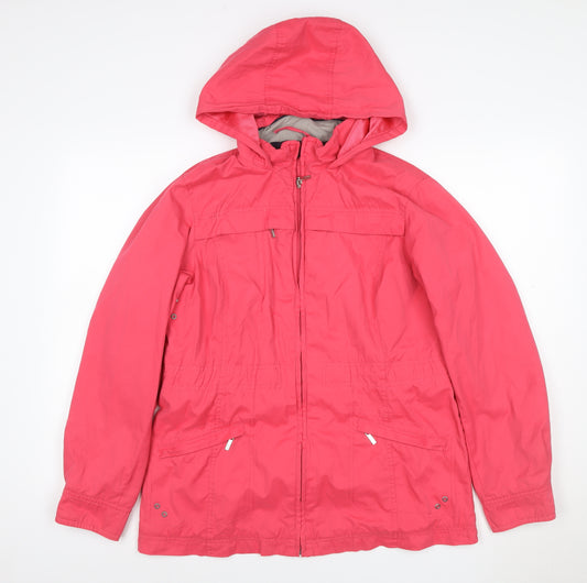 Maine New England Women’s Pink UK 14 Hooded Rain Jacket