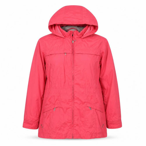 Maine New England Women’s Pink UK 14 Hooded Rain Jacket
