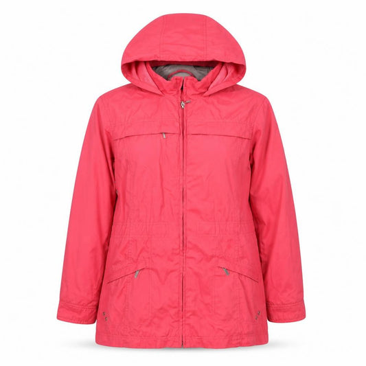 Maine New England Women’s Pink UK 14 Hooded Rain Jacket