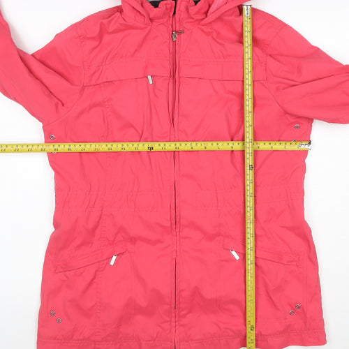 Maine New England Women’s Pink UK 14 Hooded Rain Jacket