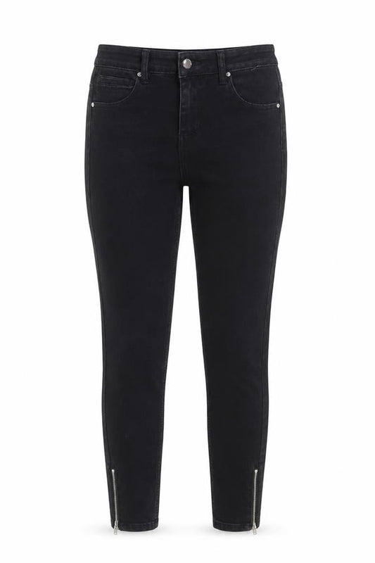 Denim Co. Women’s Black UK 12 Skinny Stretch Jeans Ankle Zip