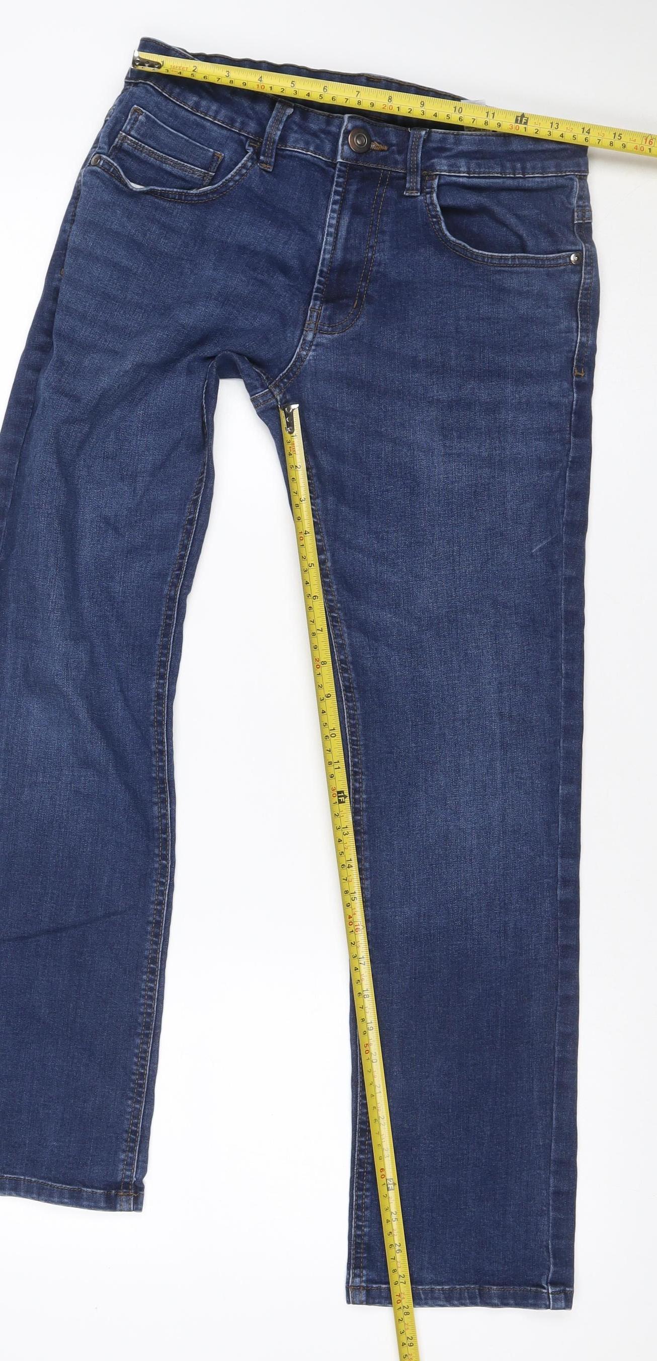Dunnes Stores Women’s Blue UK 12 Straight Leg Stretch Jeans 30W 30L