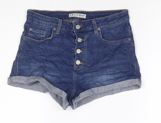 Denim Co. Women’s Blue High Rise Stretch Denim Shorts UK 12 Cuffed