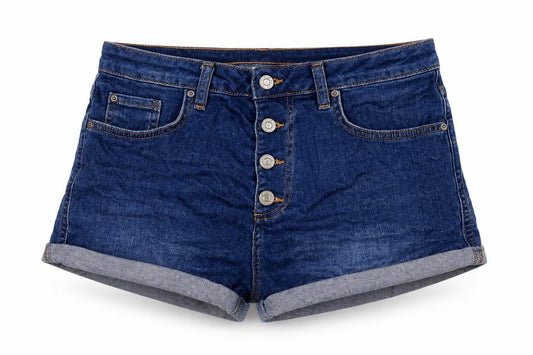 Denim Co. Women’s Blue High Rise Stretch Denim Shorts UK 12 Cuffed