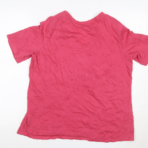 s.Oliver Triangle Women Pink UK 16 Cotton V-Neck Pleated Blouse