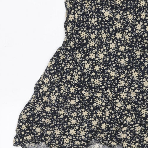 Urban Outfitters Women Black Floral Lace Strappy Slip Dress S Petite