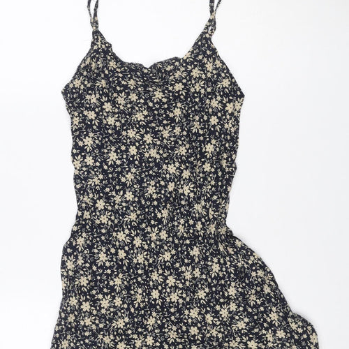 Urban Outfitters Women Black Floral Lace Strappy Slip Dress S Petite