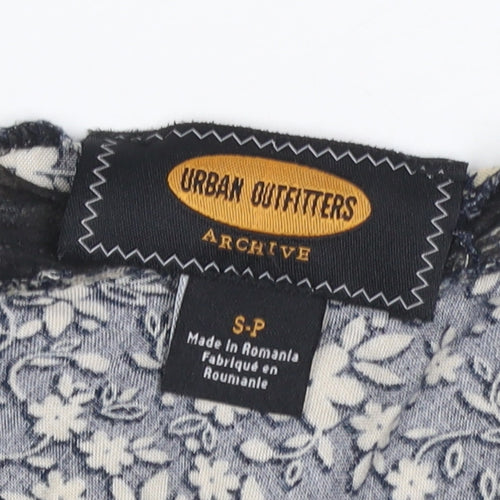 Urban Outfitters Women Black Floral Lace Strappy Slip Dress S Petite
