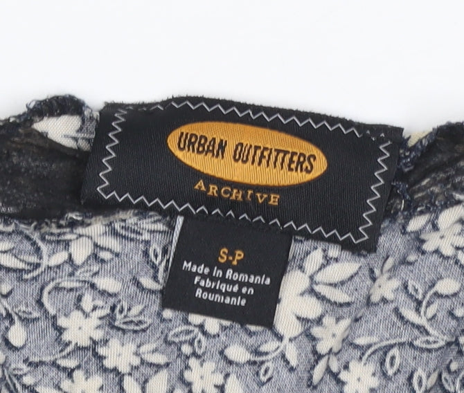 Urban Outfitters Women Black Floral Lace Strappy Slip Dress S Petite