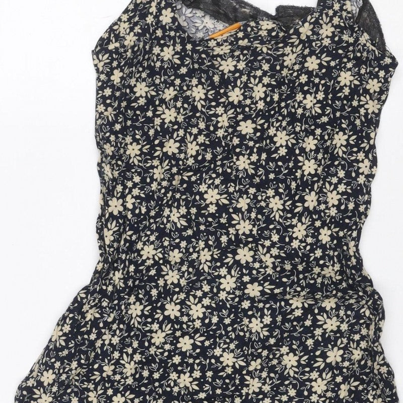 Urban Outfitters Women Black Floral Lace Strappy Slip Dress S Petite
