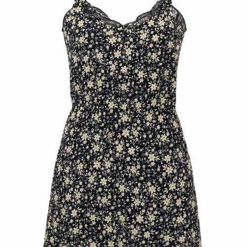 Urban Outfitters Women Black Floral Lace Strappy Slip Dress S Petite