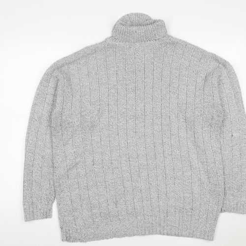Bexley Women Grey M Cable Knit Roll Neck Chunky Pullover Jumper