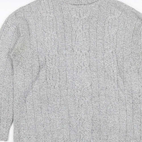 Bexley Women Grey M Cable Knit Roll Neck Chunky Pullover Jumper