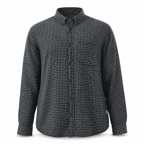 Jack & Jones Men's Black Grey Check Hooded Shirt Size L Long Sleeve