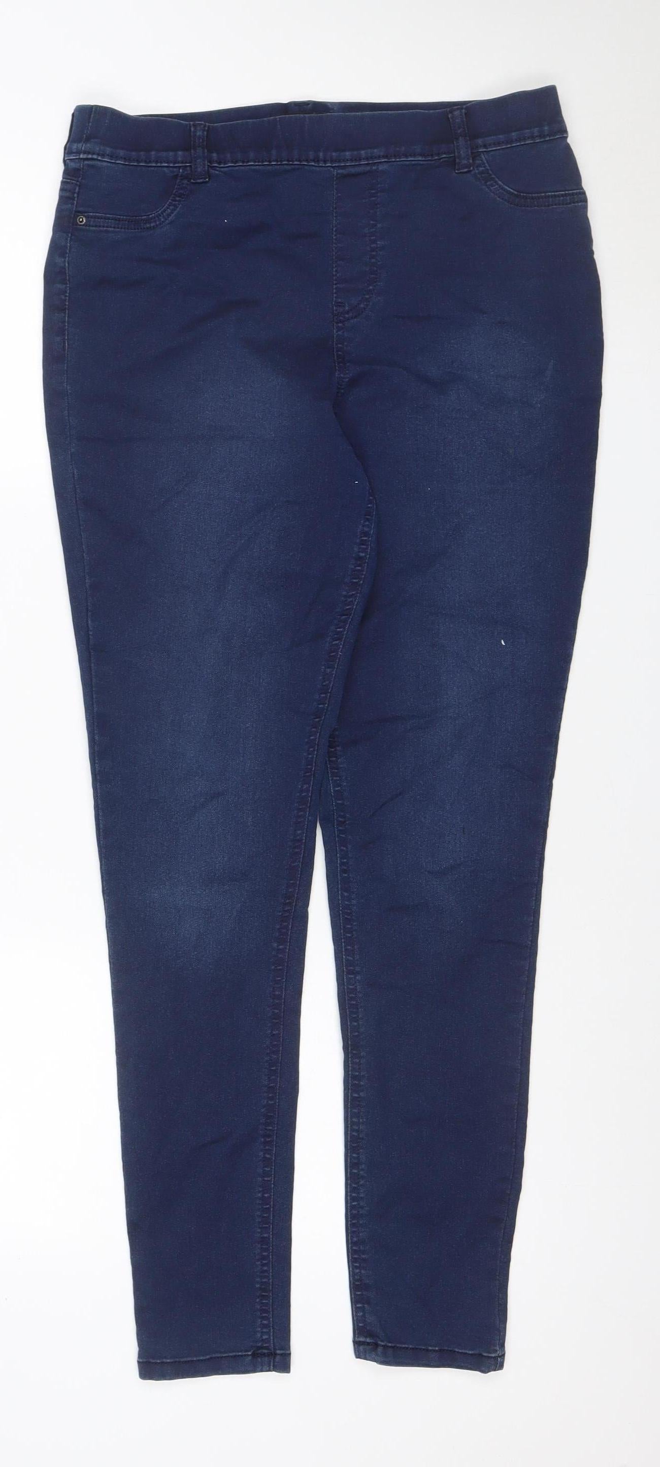 F&F Women's Blue UK 14 Skinny Stretch Denim Jeans Mid Rise